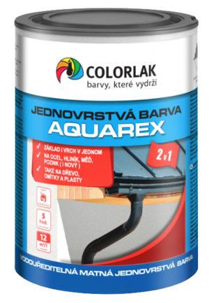 COLORLAK AQUAREX V2115 - Jednovrstvová farba 2v1 RAL 9006 - biely hliník 0